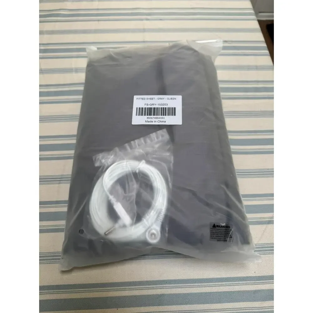 The Grounding Co. Grounding Fitted Sheet — Queen Gray (NEW, cord included)